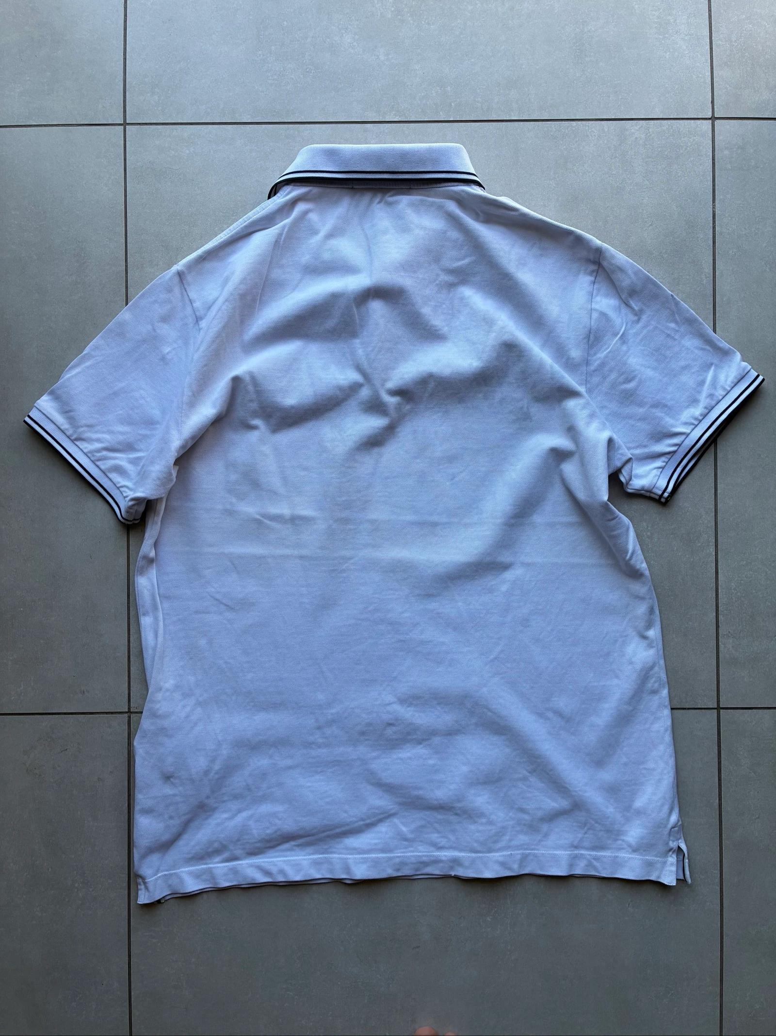 Polo Stone Island Branco Autêntico com Logo Bordado Y2K Slim Fit Tamanho GG – Ótimo Estado – photo 7